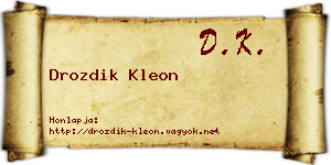 Drozdik Kleon névjegykártya